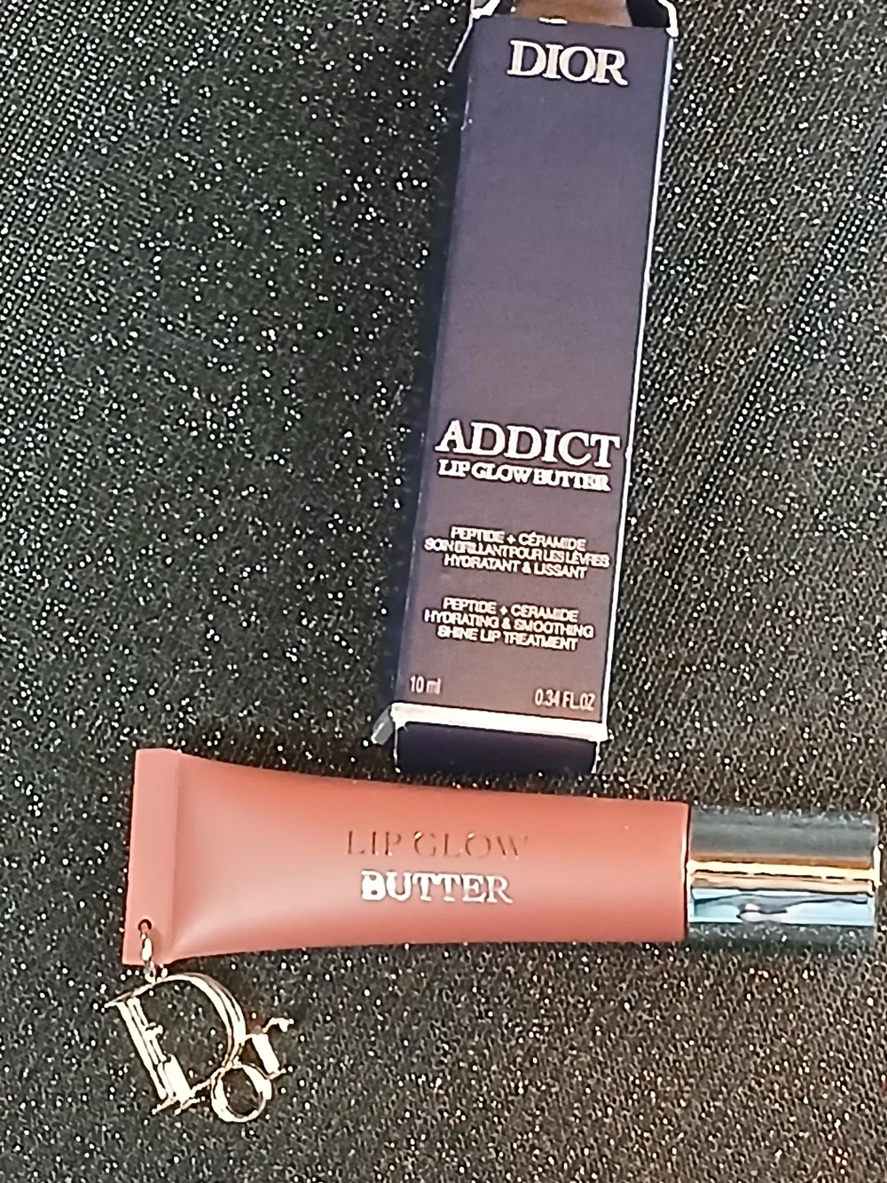 Dior Addict Lip Glow Butter in #104 Dark Cherry With Bag Charm